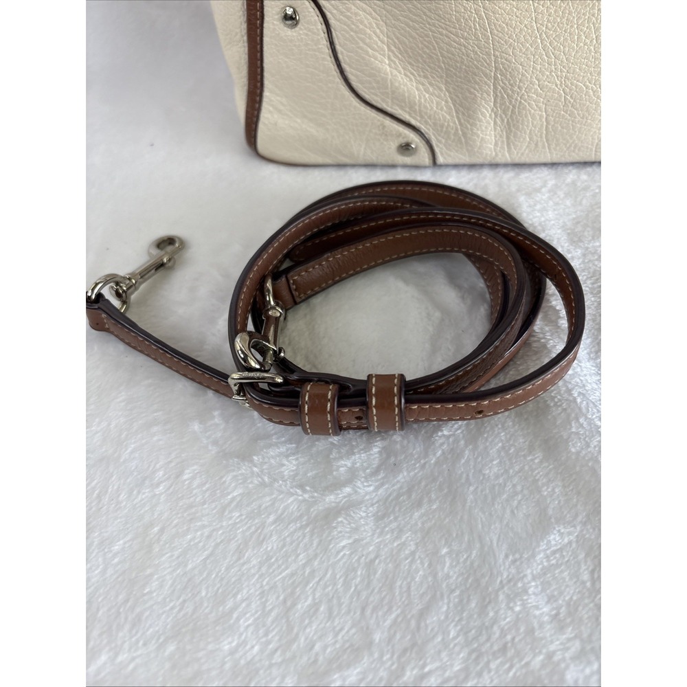 COACH Spectator Satchel Bag Cream Brown Leather Crossbody Top Handle F37679 - Picture 2 of 15